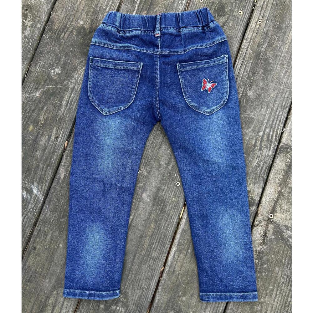 Kids Jeans with Butterfly Embroidery – Size 5T – New Without Tags - Picture 3 of 7